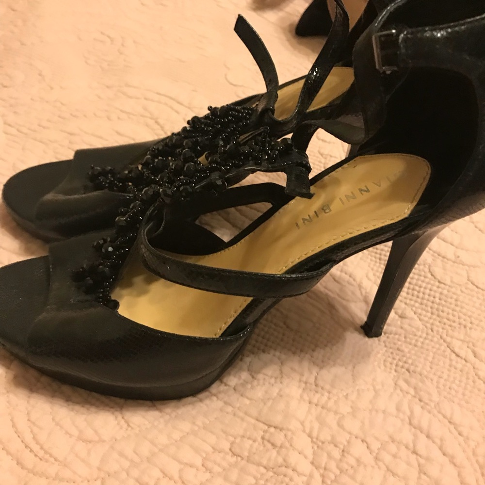 Gianni BinI black heels! Beaded!!